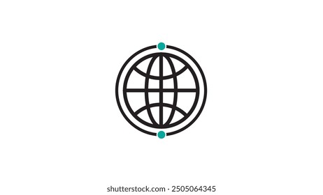 earth globe diagram icon vector on transferred background