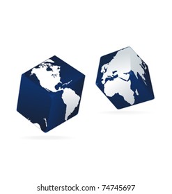 	earth globe as dice