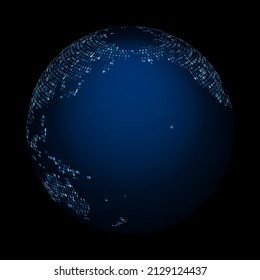 Earth globe. Digital technology computing communication concept pattern background