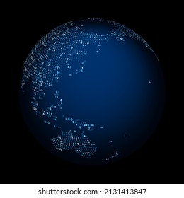 Earth globe. Digital technology computing communication concept pattern background