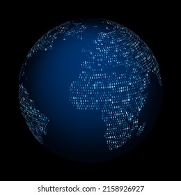 Earth globe. Digital technology computing communication concept pattern background