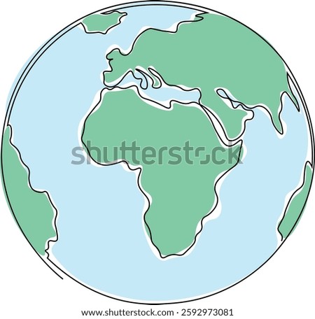 Earth globe doodle with focus on Africa