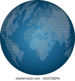 Earth globe of dots, earth ball logo