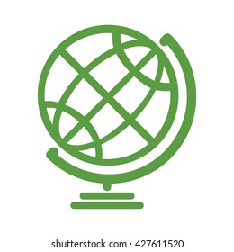 earth, globe, ecology green icons set on white background