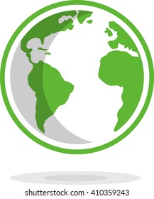 Earth Globe Emblem. Vector icon, Pictograph of globe