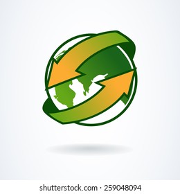 Earth Globe Emblem.- vector illustrator 
