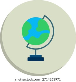 Icono de estilo de círculo plano de globo de tierra