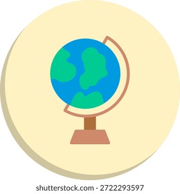 Icono de estilo de círculo plano de globo de tierra