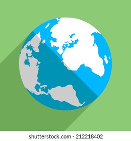 Earth globe flat icon