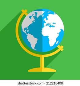 Earth globe flat icon