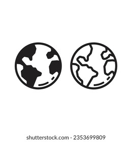 earth globe flat icon design 