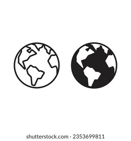 earth globe flat icon design 