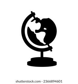 Earth globe flat icon isolated on white background