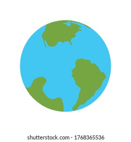 Earth Globe Flat Icon Simple Colored Vector Of Earth
