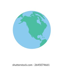 Earth globe flat illustration isolated on white background. condition in earth using soft color and flat style