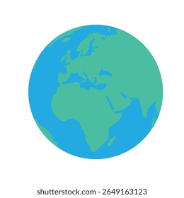 Earth globe flat illustration isolated on white background. condition in earth using soft color and flat style