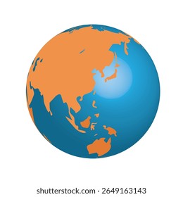 Earth globe flat illustration isolated on white background. condition in earth using soft color and flat style