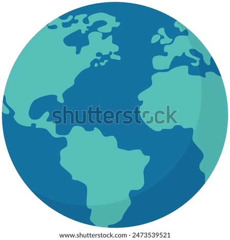 Earth globe flat illustration isolated on white background.