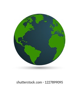 Earth globe. Flat planet Earth icon. Vector illustration.eps10