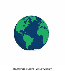 Earth globe in flat style for environmental awareness. Great for global sustainability visuals, climate change topics, and Earth Hour campaigns.