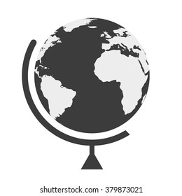 earth globe in a flat style on white  background