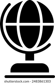 earth globe glyph icon illustration vector