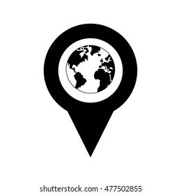 earth globe and gps map pointer icon