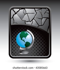 earth globe gray cracked backdrop