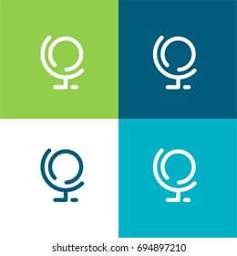 Earth globe green and blue material color minimal icon or logo design