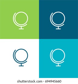Earth globe green and blue material color minimal icon or logo design