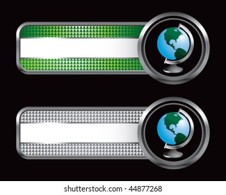 earth globe green and silver checkered tabs