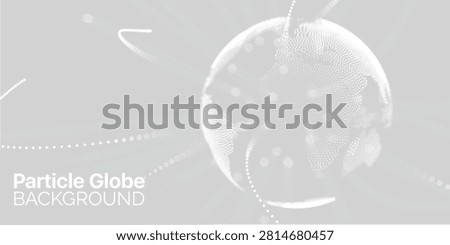 Earth Globe Grey, Particle globe, World Globe Grey. Professional Global Network Illustration with Modern Digital Style, Abstract Background for Technology Presentation and Scientific Innovation.