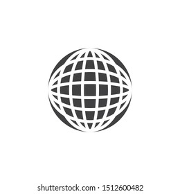Earth globe grid vector icon. filled flat sign for mobile concept and web design. Geography globe grid glyph icon. Symbol, logo illustration. Vector graphics