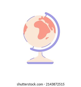 Earth globe hand drawn vector illustration isolated on white background.