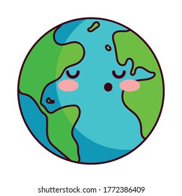 earth globe happy for preservation vector illustration desing