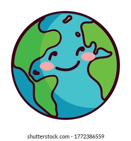 earth globe happy for preservation vector illustration desing