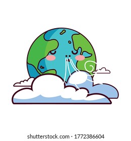 globo terrestre feliz por la preservación diseño de ilustraciones vectoriales