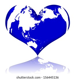 Earth globe Heart