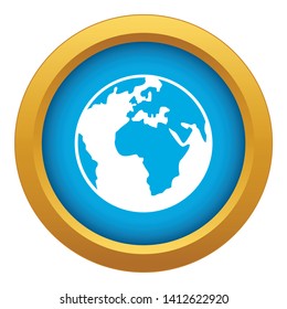 Earth globe icon blue vector isolated on white background for any design