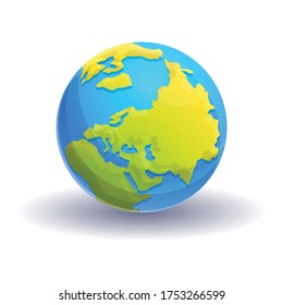 Icono del globo terrestre. Caricatura del icono del vector del globo terrestre para el diseño web aislado en fondo blanco