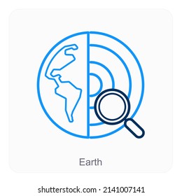 Earth And Globe Icon Concept