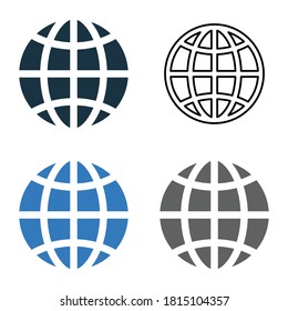 Earth, globe icon. Editable vector isolated on a white background