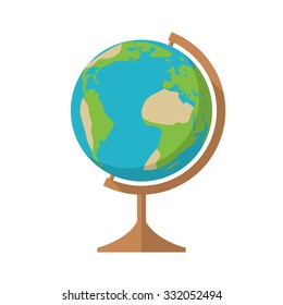 Earth Globe Icon, Flat Design, Vector illustration