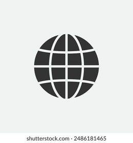 Earth globe icon flat vector design