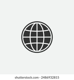 Earth globe icon flat vector design