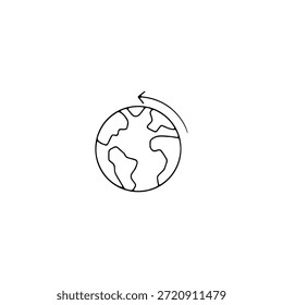 Diseño de Vector plano de icono de globo terráqueo.