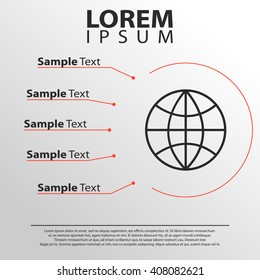 earth globe icon. infographics template