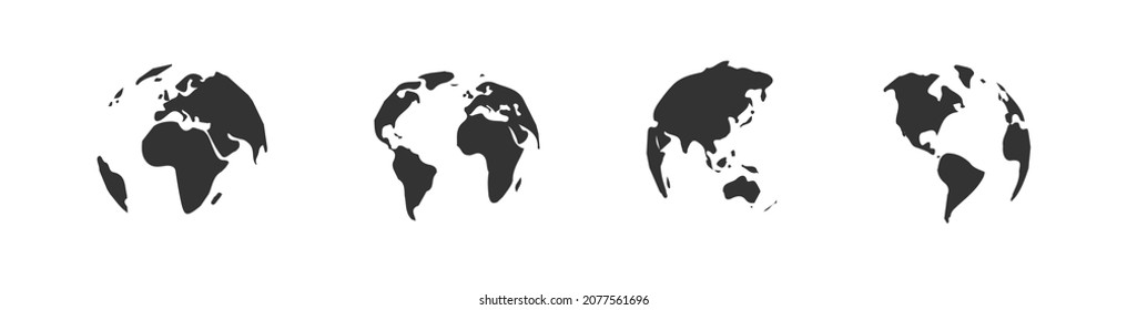 Earth globe icon isolated on white background. Vector illustration in flat style