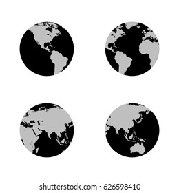 Earth globe icon isolated on white background. Vector illustration