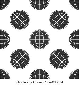 Earth globe icon isolated seamless pattern on white background. World or Earth sign. Global internet symbol. Geometric shapes. Flat design. Vector Illustration